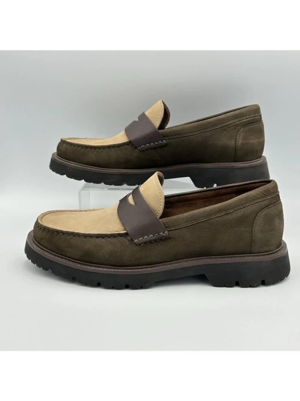 Cole Haan GrandPro Crew Penny Loafers Men's Size 7.5 Brown Suede Shoes C38731